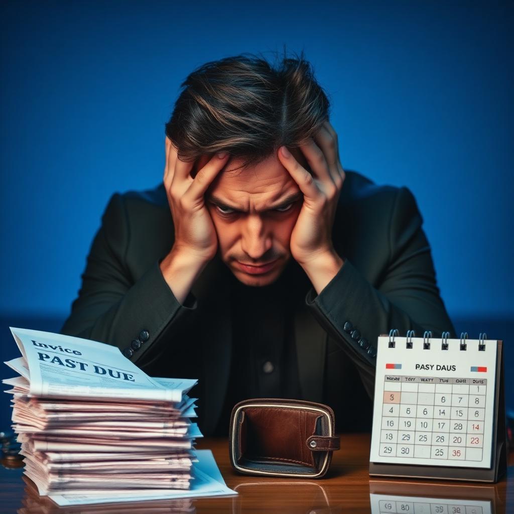 Frustrated business owner waiting on unpaid invoices