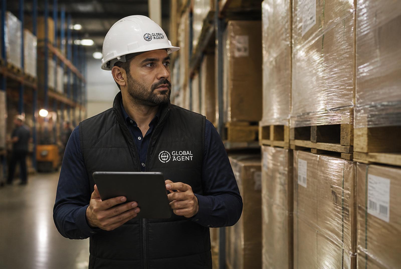 Onsite CGTA agent doing warehouse inventory assessment